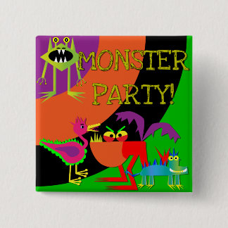 botón de cumpleaños del Fiesta del monstruo