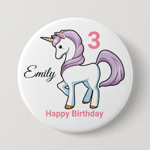 Botón de cumpleaños UNICORN Personalización del no