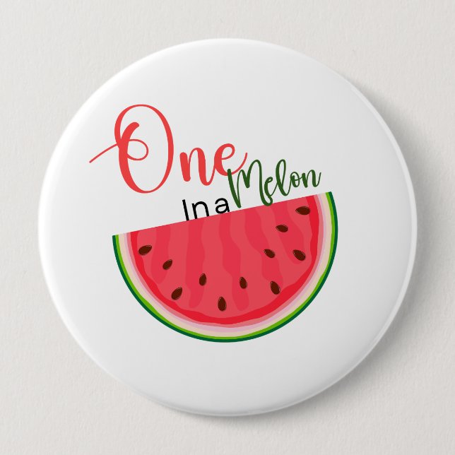 Botón de cumpleaños uno en un melón (Anverso)