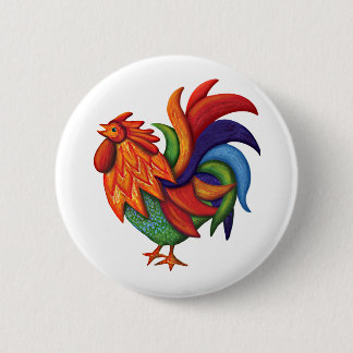 Botón de De Colores Rooster Gallo