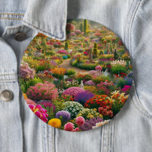 Botón de Declaración de Jardín de Flores de Fantas