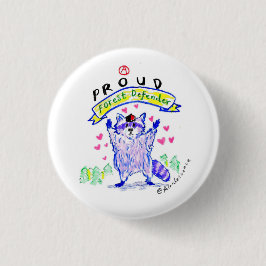 Botón de defensa forestal Raccoon Anarchist