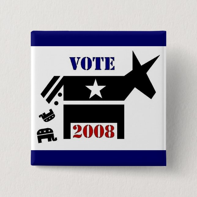 BOTÓN DE DEMÓCRATA DEL VOTO EN 2008 (Anverso)