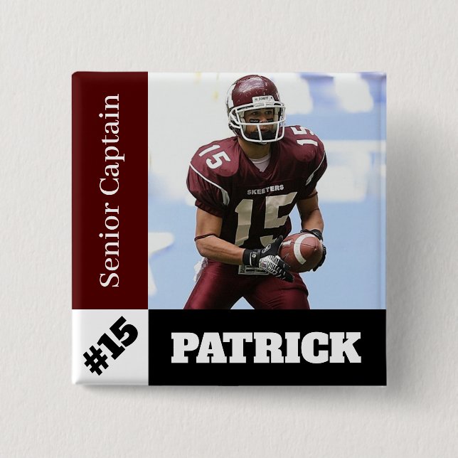 botón de deportes de foto personalizado / fútbol d (Anverso)