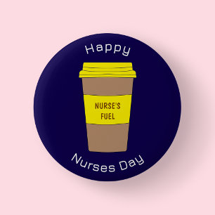 Botón de día de enfermeras de azul marino moderno 