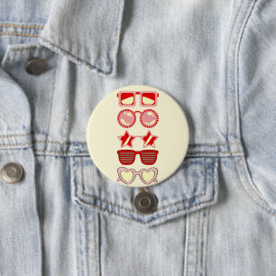 botón de día de juegos de gafas rojas y amarillas