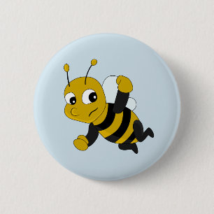 Botón de dibujos animados de abeja