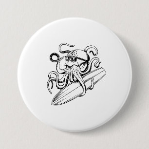 Botón de diseño de pulpo artístico único