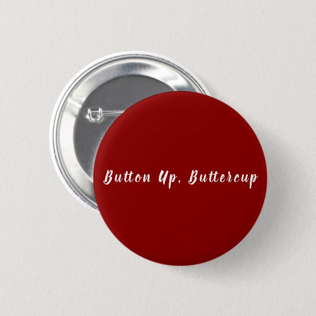 Botón de diseño minimalista rojo profundo clásico (Anverso y reverso)