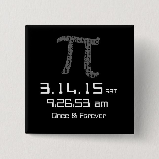 Botón de diseño personalizado de Pi Day marzo 2015 (Anverso)