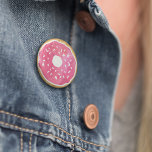 botón de donut rosado caliente magenta<br><div class="desc">¡Dulce tu diente dulce! Cuenta con un divertido ilustracion de donut rosado en acuarela. Más colores disponibles - visita nuestra tienda!</div>