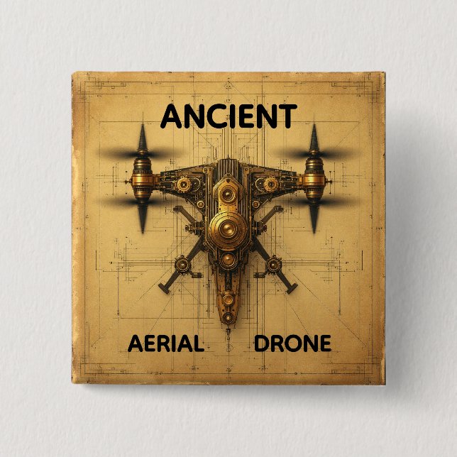 Botón de dron aéreo antiguo (Anverso)
