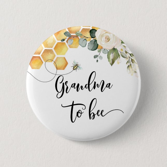 Botón de ducha de bebé para abuela abeja (Anverso)