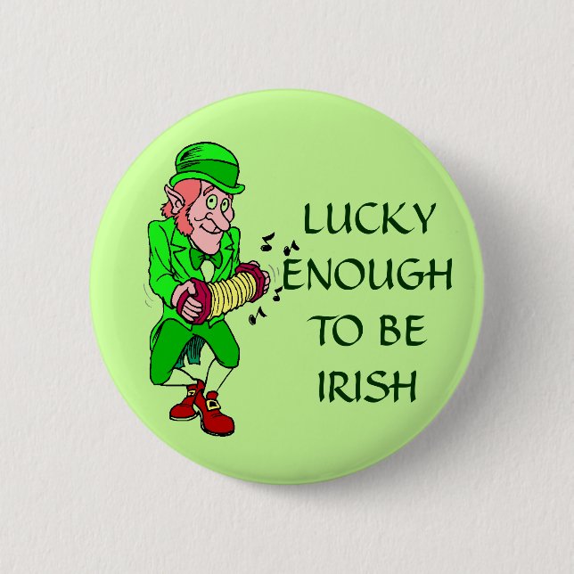 Botón de duende irlandés lo suficientemente afortu (Anverso)