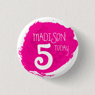 Botón de edad del nombre rosado de la pintura del