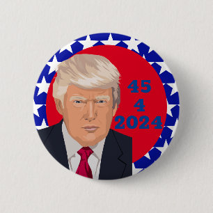 Botón de elección 45 4 2024, Rojo,  Blanco y Azul