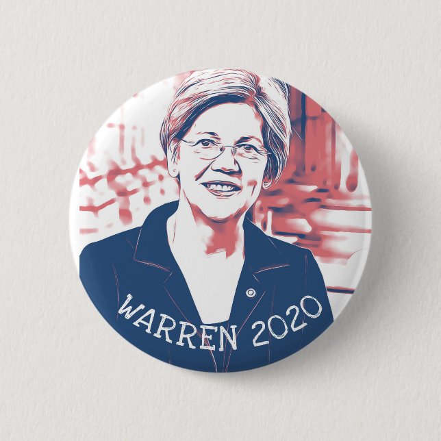 botón de elección presidencial de ELIZABETH WARREN (Anverso)