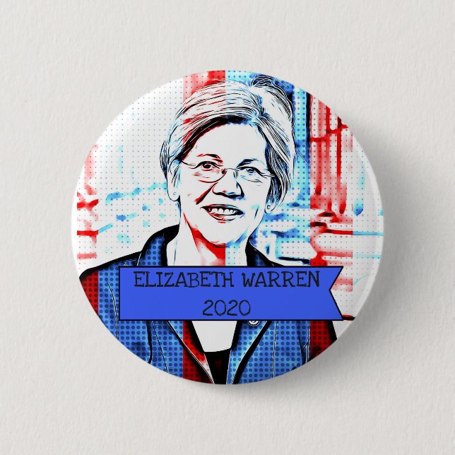 botón de elección presidencial de ELIZABETH WARREN (Anverso)