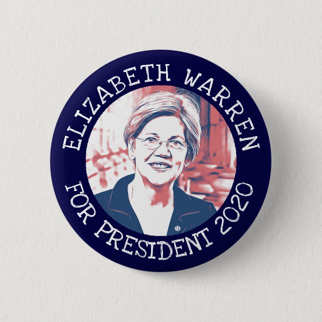 botón de elección presidencial de ELIZABETH WARREN (Anverso)