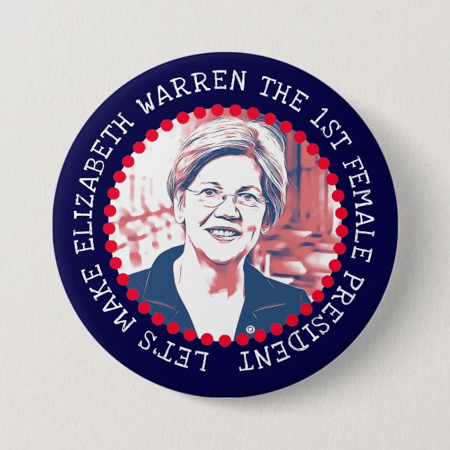 botón de elección presidencial de ELIZABETH WARREN (Anverso)
