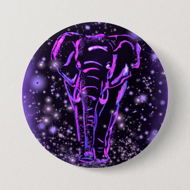 Botón de Elefante Rosa Purpura Neon (Anverso)