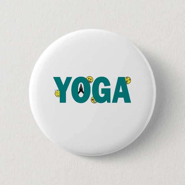 Botón de Emoji de Yoga (Anverso)