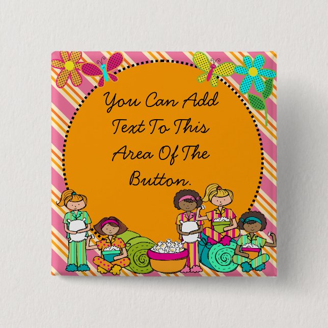 Botón de encargo de la fiesta de pijamas (Anverso)