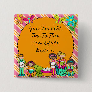 Botón de encargo de la fiesta de pijamas