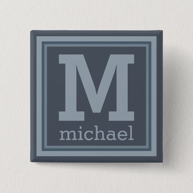 Botón de encargo del monograma del modelo de las (Anverso)