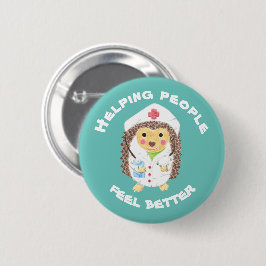 botón de enfermera de hedgehog personalizado