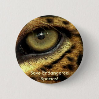 Botón de especies amenazadas de ojos del leopardo