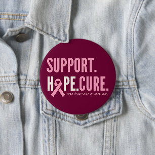 botón de esperanza de apoyo al cáncer de mama