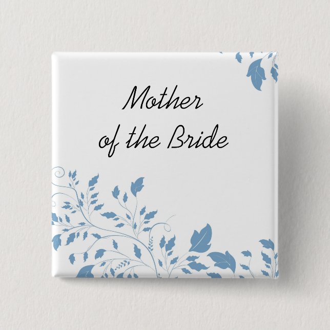 botón de estilo blanco floral azul de lujo (Anverso)