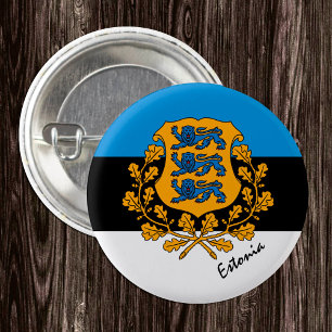 Botón de Estonia, moda patriótica de la bandera es
