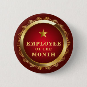 Botón de estrellas de oro del empleado del mes
