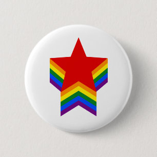 Botón de estrellas del orgullo arco iris