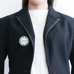 botón de etiqueta de nombre de ecología de eucalip<br><div class="desc">Un fondo blanco moda. Decorada con una corona de eucalipto. Personalice y agregue un nombre.</div>