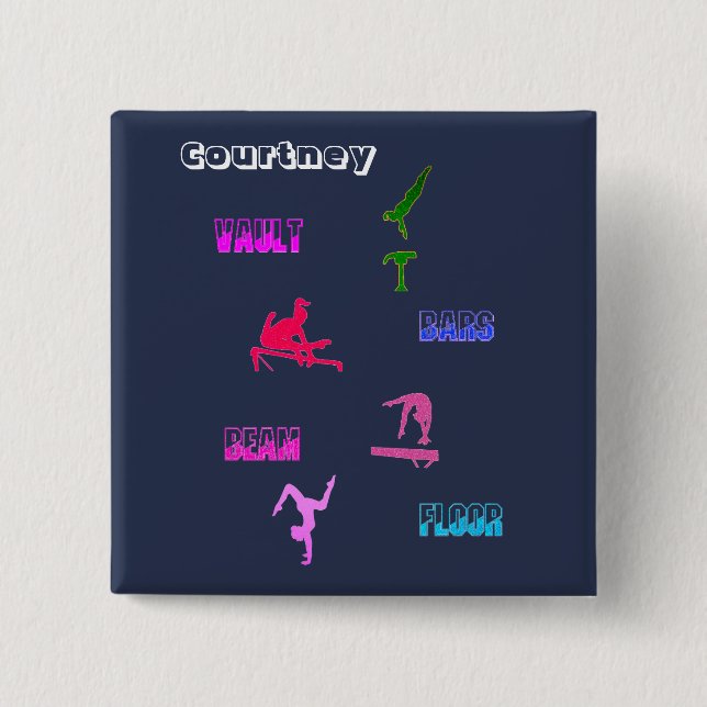 botón de eventos de Chicas de gimnasia con su nomb (Anverso)