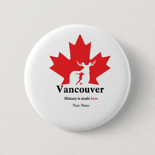 Botón de fan personalizado de fútbol de Vancouver