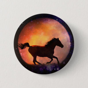 Botón de fantasía de caballo y luna Super Guay