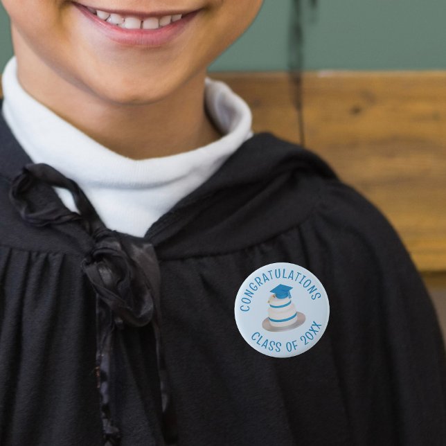 Botón de felicitaciones de favor de clase de gradu (Congratulate the graduate with this cute button! Just add the Class of Year)