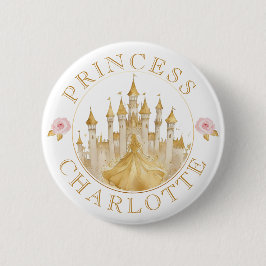 botón de fiesta de cumpleaños de la princesa - ros