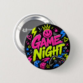 Botón de fiesta de noche de juegos de grafiti neón