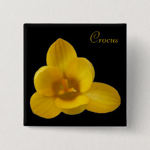 botón de flor de croco amarillo personalizable