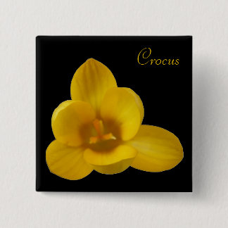 botón de flor de croco amarillo personalizable