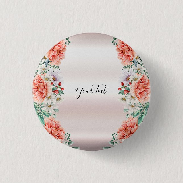 Botón de Flor de Peonía Acuarela (Anverso)