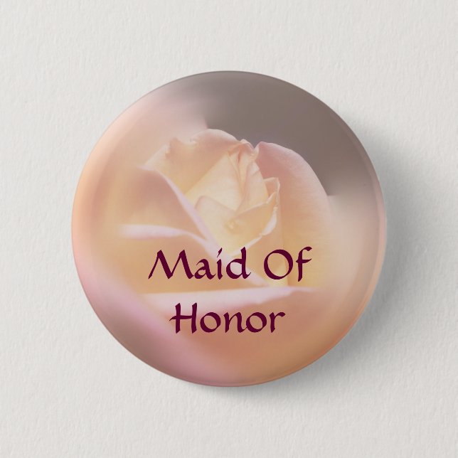 Botón De Flor De Rosa Maid Of Honor (Anverso)