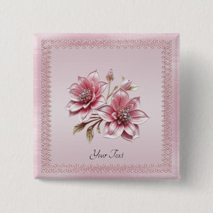 Botón de Flores Rosadas Modernas