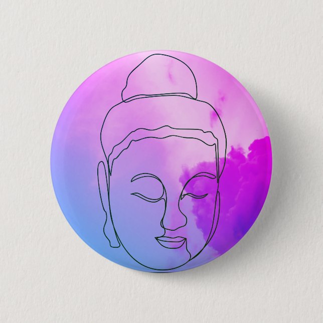 botón de fondo Buddha Purple Sky para mochilas (Anverso)