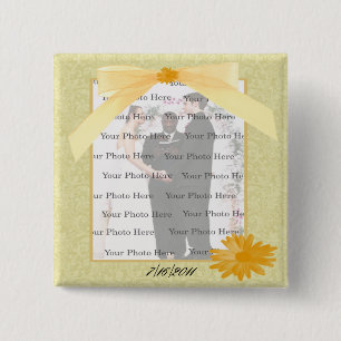 botón de foto cuadrado de flor amarilla